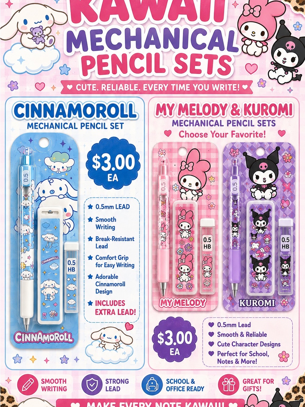 Sanrio Mechanical Pencils